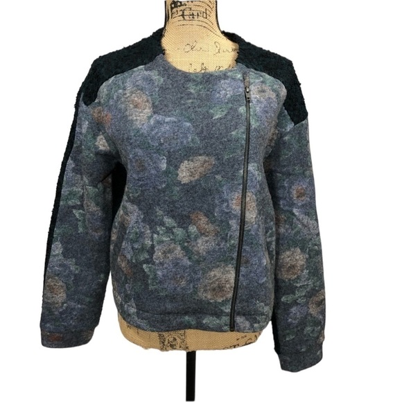 ANTHROPOLOGIE-ANNA Studio-Floral Side Zip Moto Jacket NWT - Picture 3 of 8